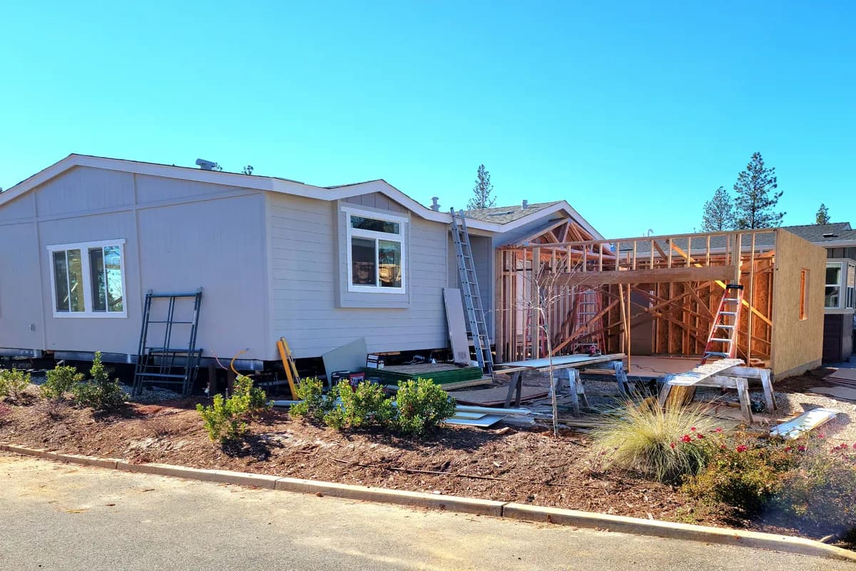 Manufactured home installation in progress — Title 25 inspection and resale readiness in Bakersfield